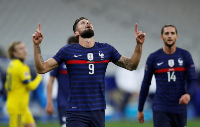 Giroud on target as France send Sweden into League B