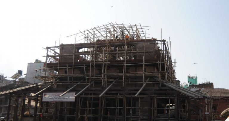 Historical Kasthamandap: Being rebuilt to its former glory