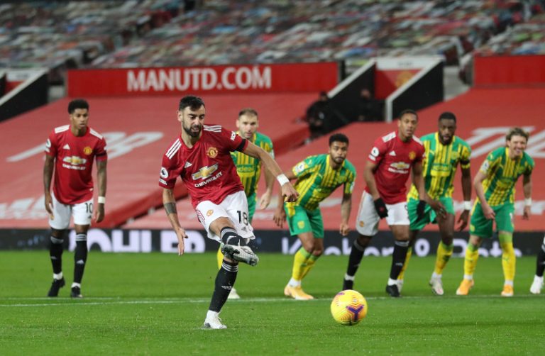 Twice-taken Fernandes penalty gives Man United scrappy win over West Brom
