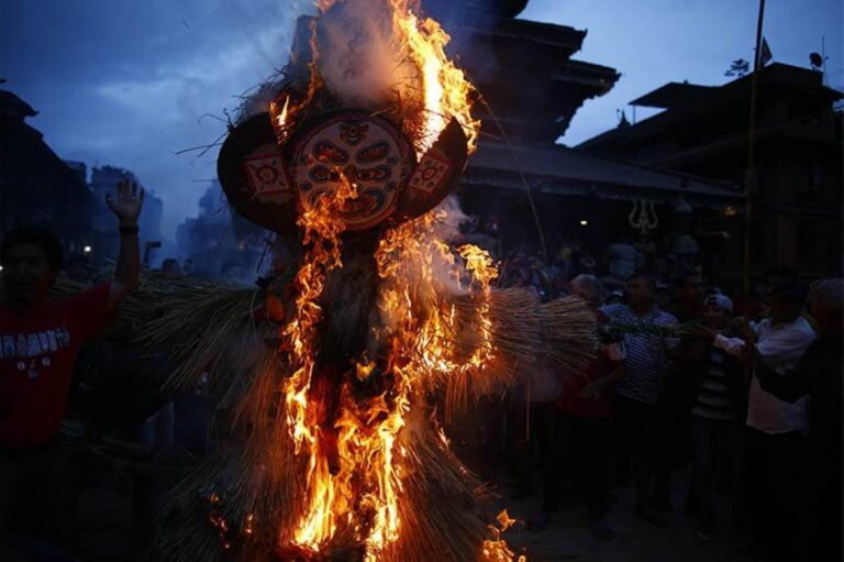 Why Kathmandu Valley is burning Ghantakarna effigies today